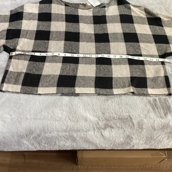 NWT Eileen Fisher oversize drop linen beige and black sweater size L - Picture 5 of 7